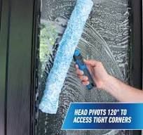 Amazon.com: Unger Professional 18" Swivel Window Scrubber Washer for Glass  Surface Cleaning, Commercial and Residential Use, Microfiber Sleeve with ...
