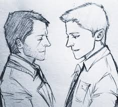 I Was Trying Out A Different Style Destiel Dean Deanwinchester Cas Castiel Artistsoninstagram Art Drawing Sketch Doodle Pencil Paper Practice My