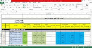 procurement tracking chart excel template engineering