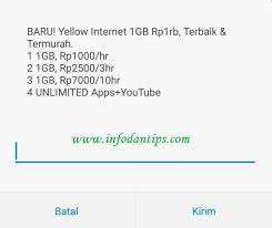Cukup dengan menginputkan kode dial, kamu bisa mendapatkan kuota gratis telkomsel 1,5 gb perbulan dengan tambahan bonus telp 100 menit dan 200 sms serta akses whatsapp selama 6 bulan!. Cara Daftar Mengaktifkan Paket Yellow Indosat Im3 Ooredoo