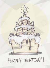 Birthday Cake With Balloons Drawing Birthday Cake Drawing Sweet Balloon Decorating Illyustracii Torta Kartiny Dali Risunki Edy