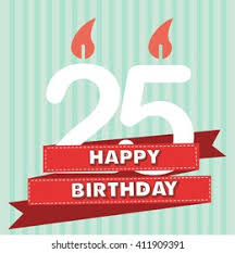(61) £5.00 free uk delivery. 25 Years Old Vintage Happy Birthday Stock Vector Royalty Free 411909391