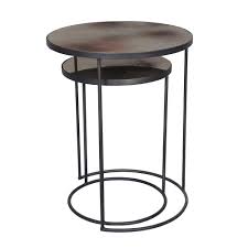 Buy Notre Monde Nesting Side Table Set Bronze Round Metal Side Table Metal Nesting Tables Modern Side Table