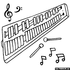 A xylophone coloring page to color, print or download. Glockenspiel Coloring Page Glockenspiel Percussion Instruments Glockenspiel Instrument
