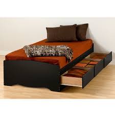 Urban, versatile queen bed with handy storage. Prepac Extra Long Twin Storage Bed