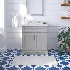 Both stylish and functional this vanity is sure to please. Gray Traditional Bathroom Vanities With Tops At Lowes Com