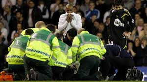 Fabrice muamba collapses on the pitch (fa cup match) march 17, 2012. Tottenham Bolton Fa Cup Tie Abandoned As Fabrice Muamba Collapses Reports Say He Is