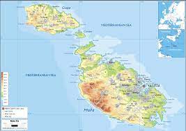 Malta map and satellite image. Malta Map Physical Worldometer