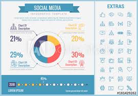 Social Media Infographic Template Elements And Icons