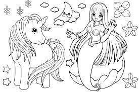 Print as many times as you like! Mermaid And Unicorn Coloring Pages Novocom Top
