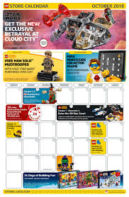 October 2018 Lego Store Calendar Usa Version Minifigure Price Guide Lego Store Event Calendar November Calendar