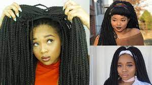 Easy Diy Box Braid Wig No Closure Styling Tutorial Youtube Box Braid Wig Wigs Wig Diy