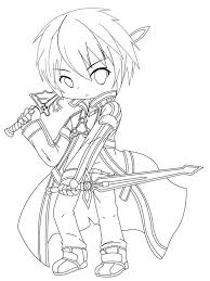 Welcome back the warm weather with these spring coloring sheets. Chibi Kirito From Sword Art Online Coloring Page Free Printable Coloring Pages For Kids