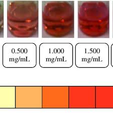 Standard Series Color Chart Of Hippuric Acid Concentrations