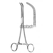 Sct40026 o'shaughnessy clamping forceps, ring handle,1/2 curved, 22cm | related: O Shaughnessy Dissecting Ligature Forceps