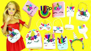 10 Diy Miniature Dollhouse Unicorn Crafts How To Make Unicorn Miniature Barbie Doll Crafts Youtube Unicorn Barbie Doll Crafts Barbie Dolls Diy