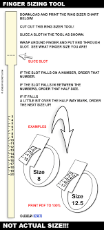 free ring size finger size sizing chart jewelry secrets