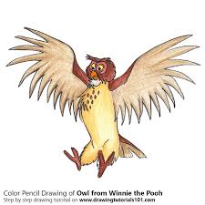 The forest is a large area of tranquil open heathland on the highest. Owl From Winnie The Pooh Colored Pencils Drawing Owl From Winnie The Pooh With Color Pencils Drawingtutorials101 Com