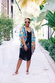 Fitted Black Dress With Kimono Summer Outfit Fashion Slip Dress Dresses