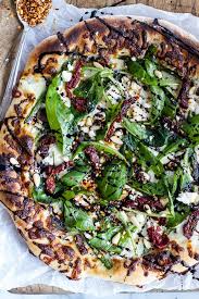 Spring Time Mushroom Asparagus White Burrata Cheese Pizza With Balsamic Drizzle Recette Burrata Recette Recette Champignons Farcis Champignons Farcis