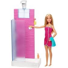 Barbie Deluxe Set Mobel Shower Puppe Barbie Badezimmer Barbie Puppe Haus Barbie