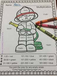 Color By Number 2 Digit By 1 Digit Multiplication Careers Community Helpers Multiplication Fern Smith S Classroom Ideas Classroom Management Tips