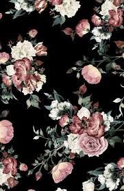 Pin By Marissa Trigos On Wallpapers Backgrounds Vintage Floral Wallpapers Black Floral Wallpaper Flower Wallpaper