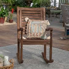 This hardwood is naturally weather resistant, vibrant with natural oils that help protect it. Dark Brown Acacia Wood Rocking Chair Kirklands