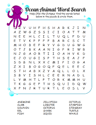 Kid Word Search Puzzles Ocean Animal K5 Worksheets Kids Word Search Alphabet Worksheets Letter Recognition Worksheets