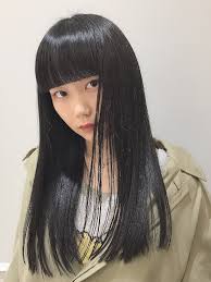 黒髪 前髪パッツン ストレートロング ブラント yahoo beauty ロング パッツン ヘアスタイル 前髪
