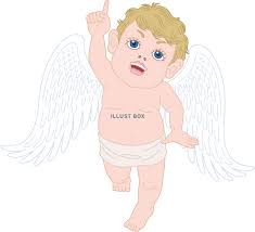 羽の生えた天使 エンジェル キューピッド キャラクター カラー：イラスト無料