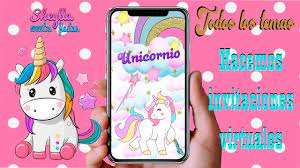 Todas las invitaciones se personalizan con la información que nos envíe el cliente al momento de la compra: Fiesta De Unicornios Invitacion Virtual Para Cumpleanos Ninas Hacemos Todos Los Temas Youtube