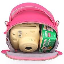 Pink Beige Color Pu Leather Camera Shoulder Strap Bag Fashion Shell Camera Case Bag For Fujifilm Polaroid Instax Mini8 90 7 50s Wish Polaroid Camera Case Instax Polaroid Instax Mini