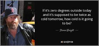 It depends on what the weather is like. Steven Wright Quote If It S Zero Degrees Outside Today And It S Supposed To