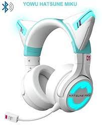 Amazon Com Led Special With Hatsune Miku Cat Ear Headphones Unisex 4 Types Flash Mode Wireless Bluetooth 5 0 With Cute Headphones Headphones Gaming Headphones