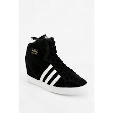 Black And Gold Adidas High Tops Adidas Originals Basket Suede Hidden Wedge High Top Sneaker 40 Liked On Polyvore Featuring Shoes Rose Gold Adidas Shoes Adidas Fashion Black Adidas Shoes