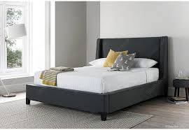Buckingham upholstered winged ottoman bed in charcoal from £649.99. Kaydian Lisa 4ft6 Double Dark Grey Berwick Fabric Winged Bed Reduced To Clear Beds From Beds 4 Less Uk