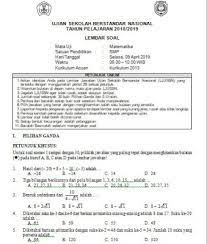 Maybe you would like to learn more about one of these? Soal Usbn Matematika Smp 2018