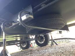 Relocate The Spare Tire From The Rear Bumper To The Underside Making Room For A Bike Rack Travel Trailer Floor Plans Rv Trailers Cargo Trailer Conversion