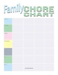 Printable Pastel Family Chore Chart
