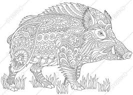 Coloring Pages For Adults Digital Coloring Page Wild Boar Etsy Animal Coloring Pages Coloring Books Animal Coloring Books