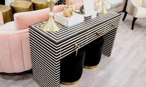Black And White Striped Console Table Black And White Striped Console Table