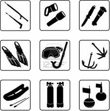 Scuba Diving Equipment Black And White Silhouettes Scuba Diving Equipment Diving Equipment Diving