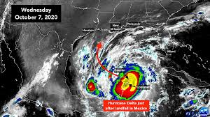 Hurricane in the gulf coast. Hurricane Delta Makes Landfall In Mexico With The Gulf Coast On High Alert