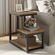 Amazon Com Tribesigns End Table 3 Tier Chair Side Table Night Stand With Storage Shelf In 2021 Corner Table Living Room Living Room End Tables Living Room Side Table
