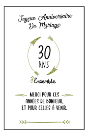 Anniversaire de mariage, noces de mariage. Joyeux Anniversaire De Mariage Carnet Idee Cadeau Noces De Perle Pour Femme Pour Homme 30 Ans Ensemble French Edition Publishing Elise Moon 9781688930001 Amazon Com Books