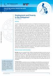 Position paper example philippines : Employment And Poverty In The Philippines