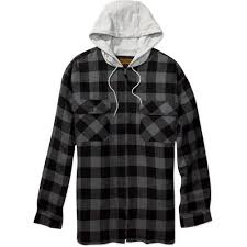 Black And Grey Flannel Shirt Wholesale Black Grey Checked Hooded Flannel Jackets Hooded Flannel Flannel Jacket Jackets