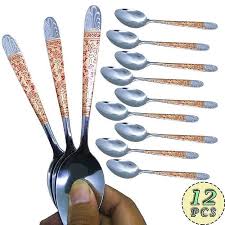 Harga souvenir pernikahan sendok garpu stainless. 12 Pcs Sendok Garpu Stainless Steel Tebal Motif Batik Grosir Cirebon