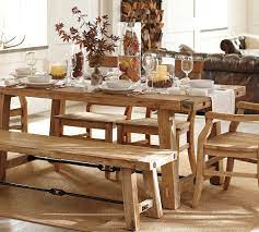 Pottery Barn Benchwright Reclaimed Wood Dining Table Have A Thing For Benches But Probably Impract Farmhouse Dining Pottery Barn Dining Room Dining Room Table